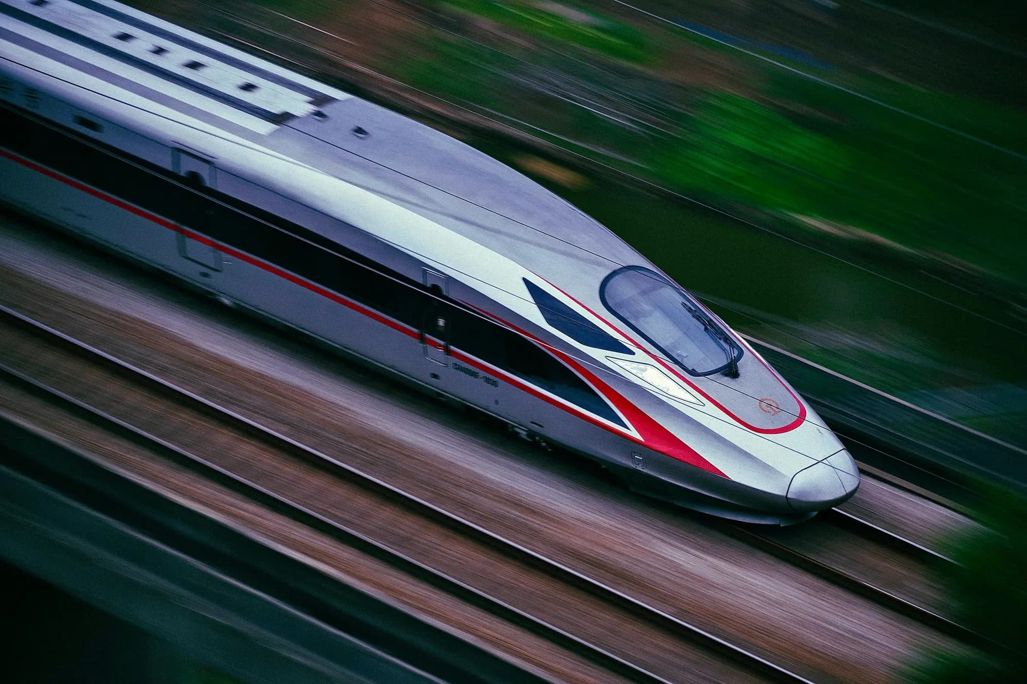 High-speed train in motion