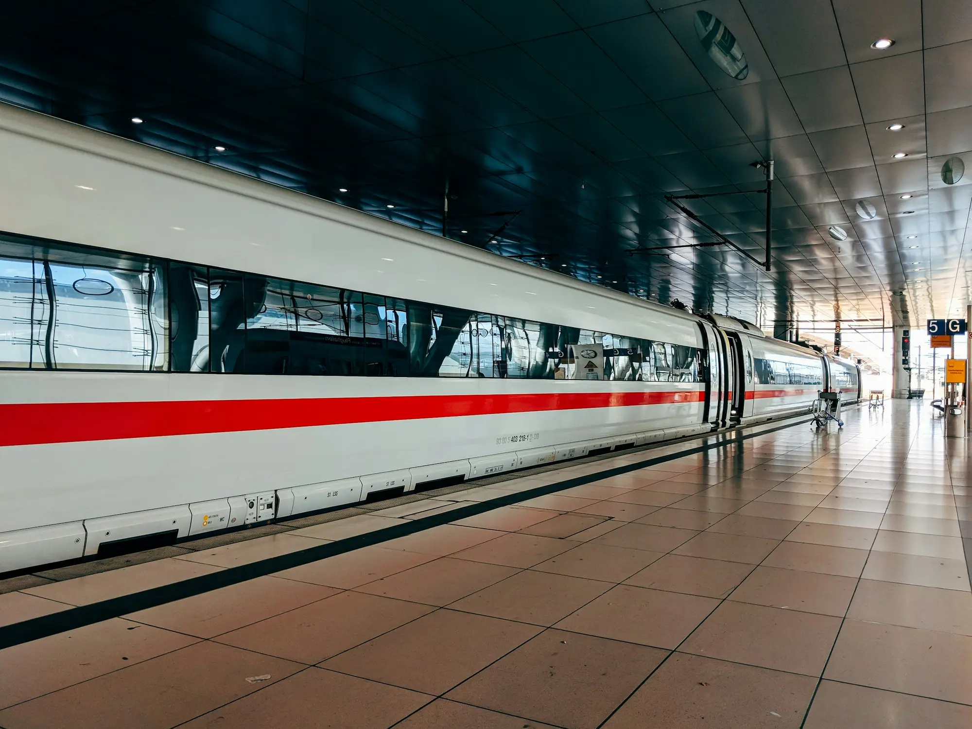 Passenger train at a station platform